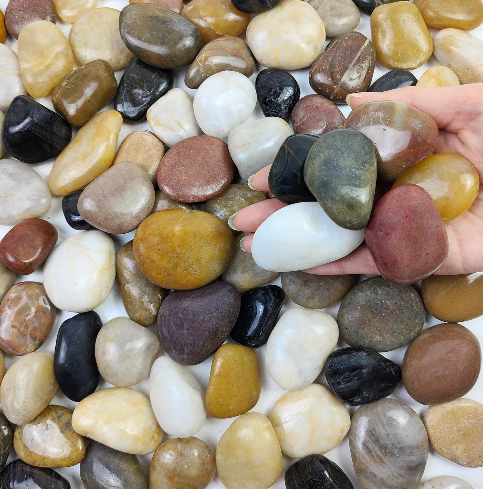 FANTIAN 10 lbs Garden Stones, 30-50 mm Pebbles for Plant Pots, Decorative Stones Rocks for Yard, Vases, Aquariums, Fountains, Pathways and Backyard(4.5 Kgs)