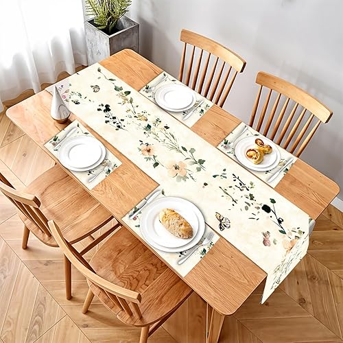 Miniatura 199 de Juego de manteles individuales y camino de mesa de muñeco de nieve y árbol de Navidad, 7 piezas (1 camino de mesa + 6 manteles individuales), diseño