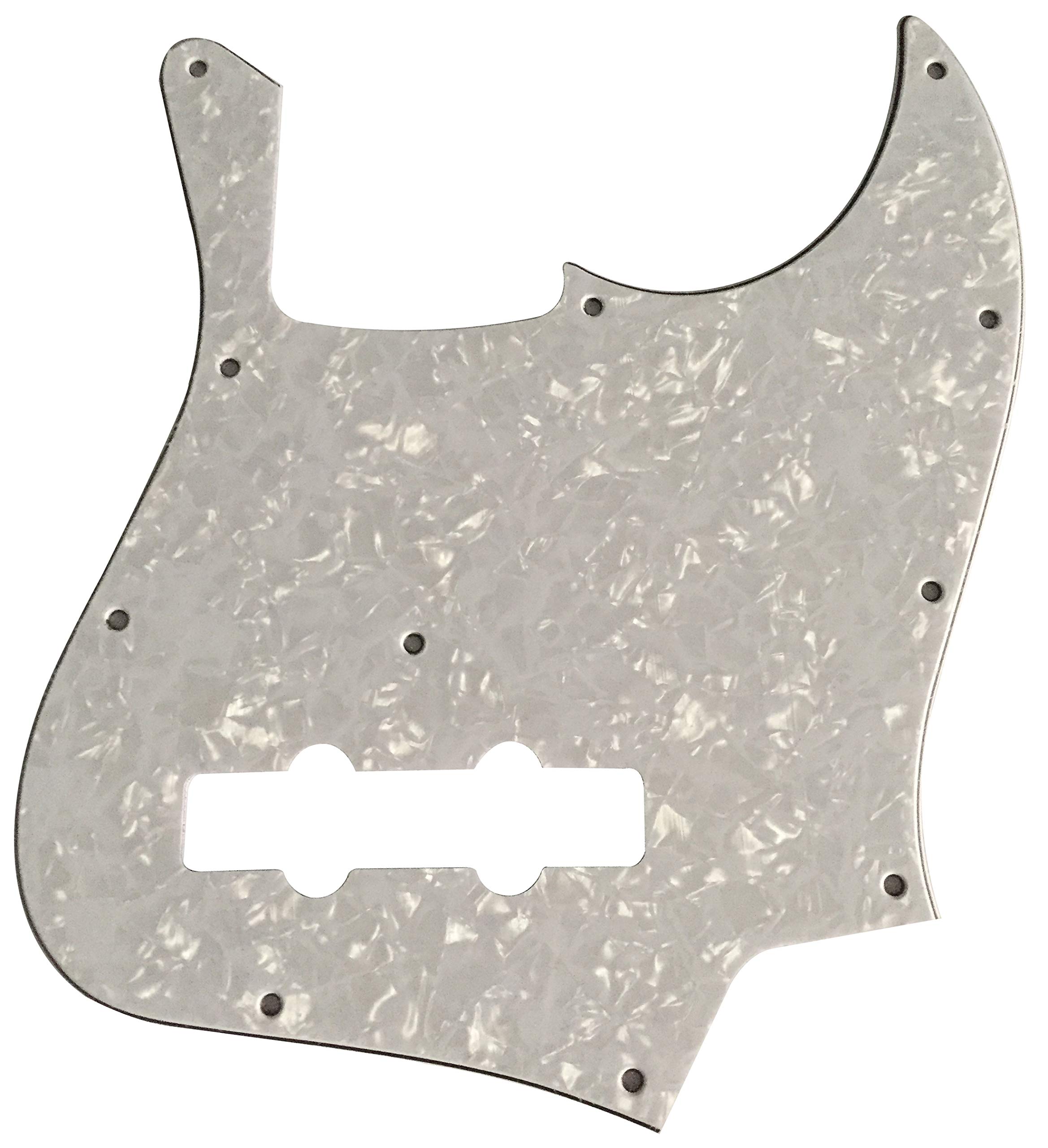Electric Guitar Pickguard for Fender Geddy Lee Jazz Bass Style (4 Ply White Pearl)