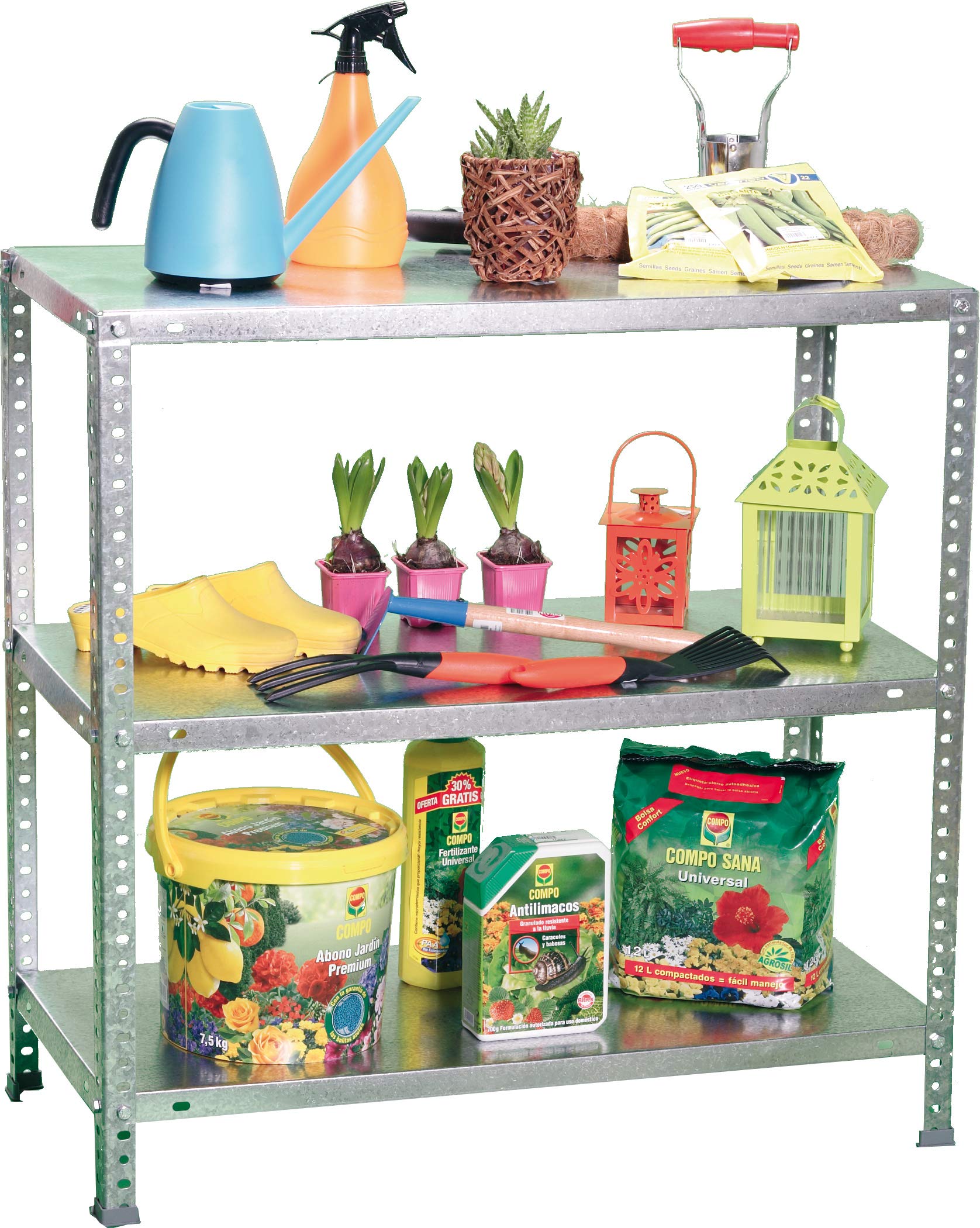 Simon Rack Estanteria Metalica 900x900x300 mm, 3 Alturas, Bandeja Metal, 75 kg de Punto Flexión, Estanteria Almacenaje, Galvanizado - Advantage — view 8
