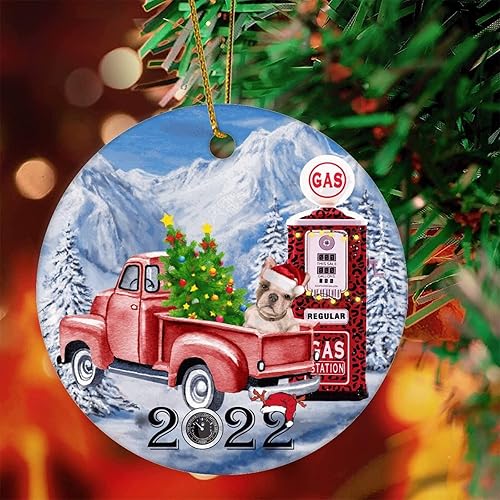 Miniatura 7 de Guangpat Christmas Ornament 2022 Gas Price Funny Ornament Pet Ceramic Ornaments Dogo Argentino Ornament Dog Mom Gifts Christmas Tree Hanging