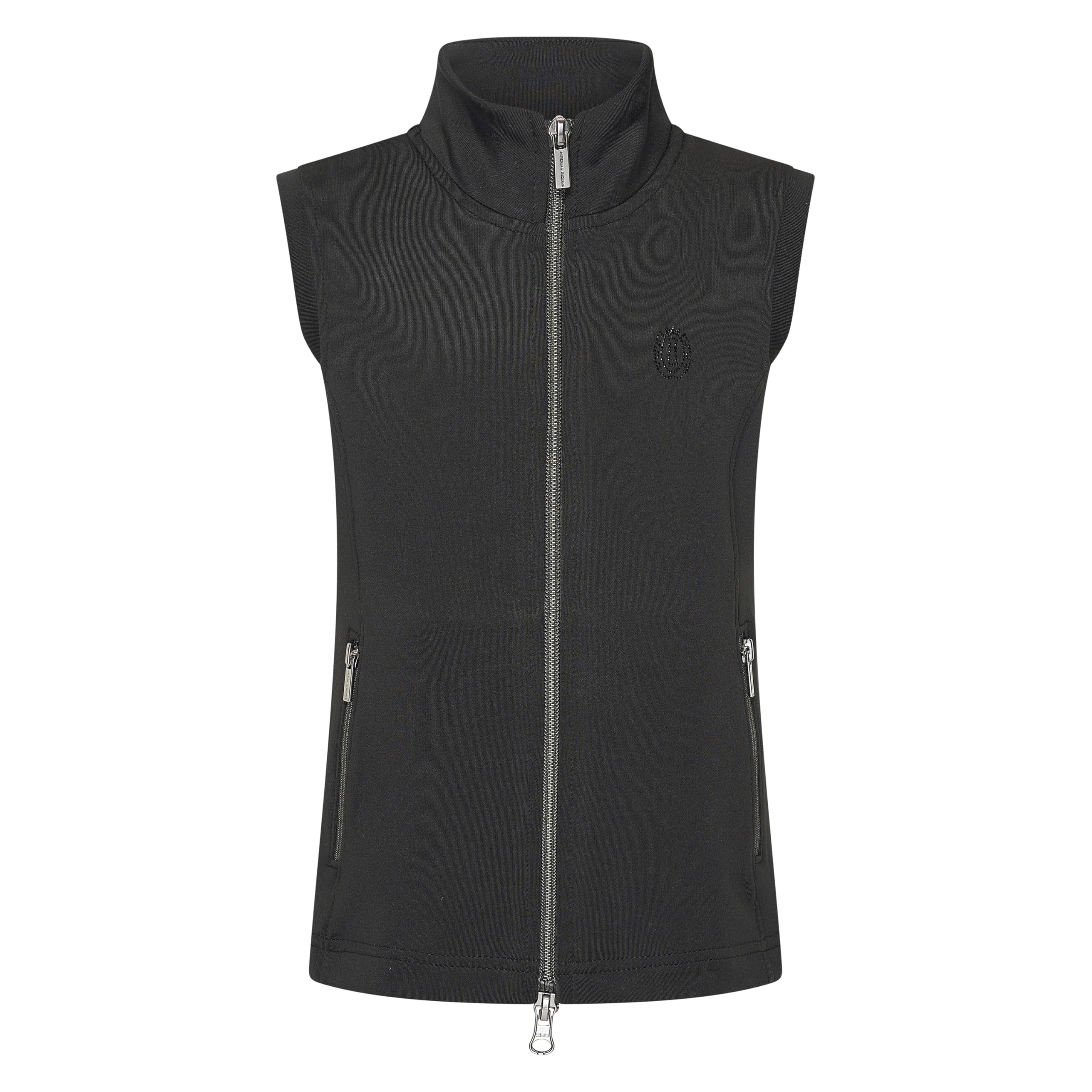 Imperial Riding IRH Cybil Kinder Bodywarmer Reitweste ärmellos mit Zwei-Wege-Reißverschluss Strassdetails Stickerei Reißverschlusstaschen Stehkragen leicht 4-Wege-Stretch