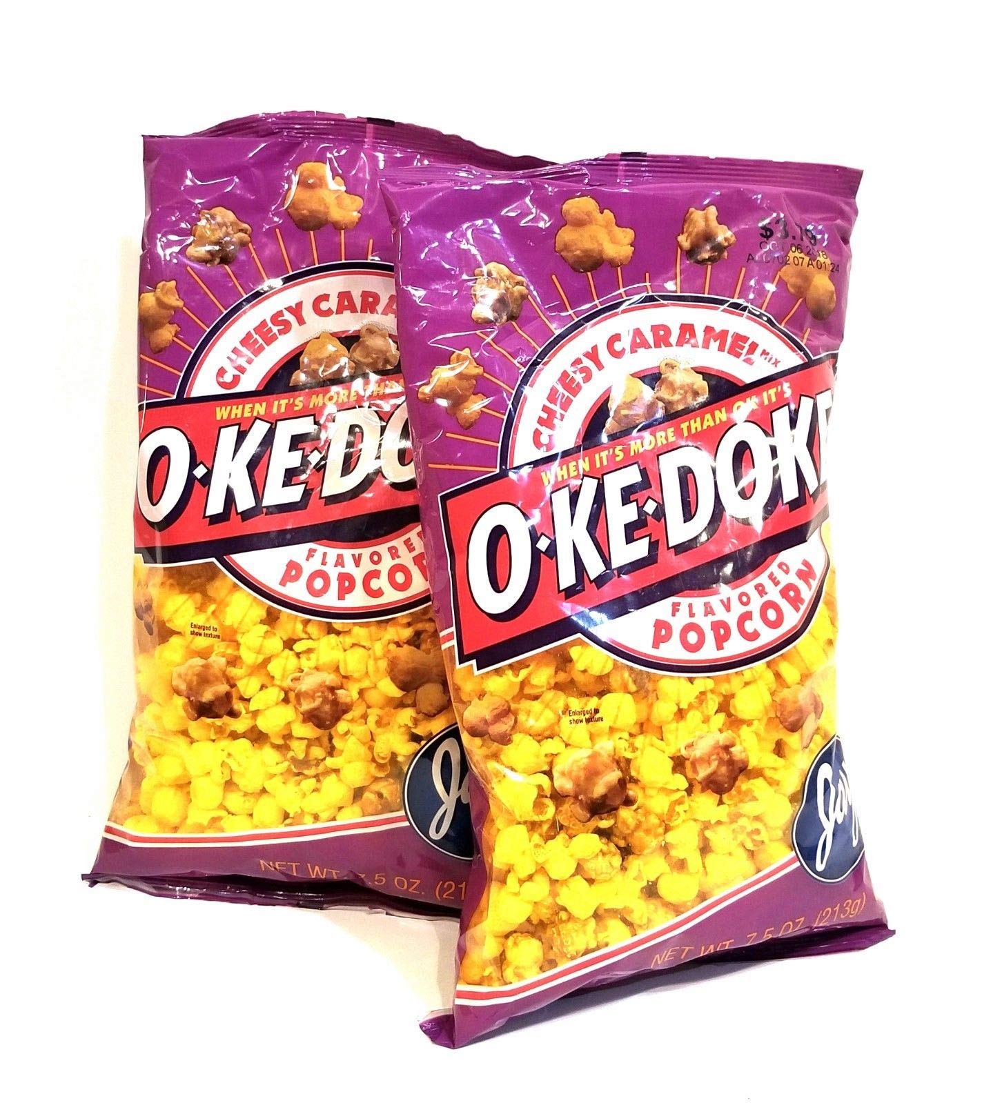 Buy JAY'S BIG BAG OKE DOKE CHEESY CARAMEL Popcorn 2 Pack 7.5 oz bags