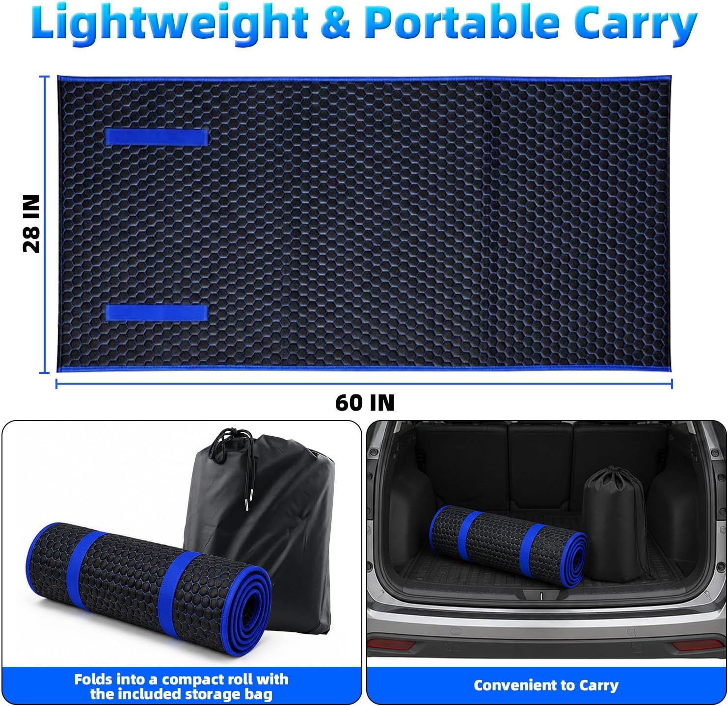 Magical Rolling Creeper Mat, 60x28in Portable Under Car Repair Pad