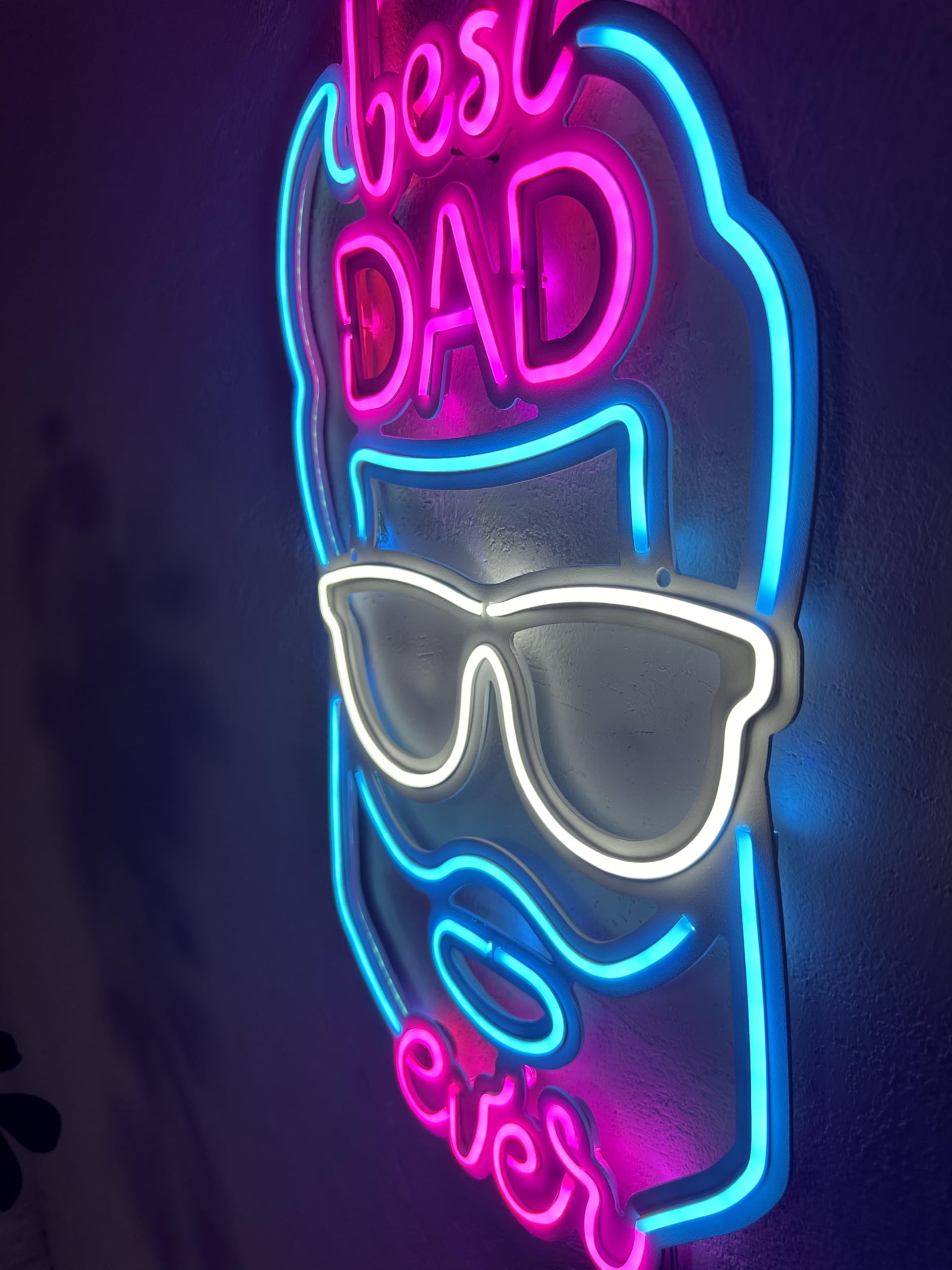 Best Dad Ever Neon Wall Art, Best Dad Ever Neon Sign – Insegna al neon per il papà, insegna al neon per la festa del papà, regalo per la festa del papà, cartello personalizzato a LED, decorazione al