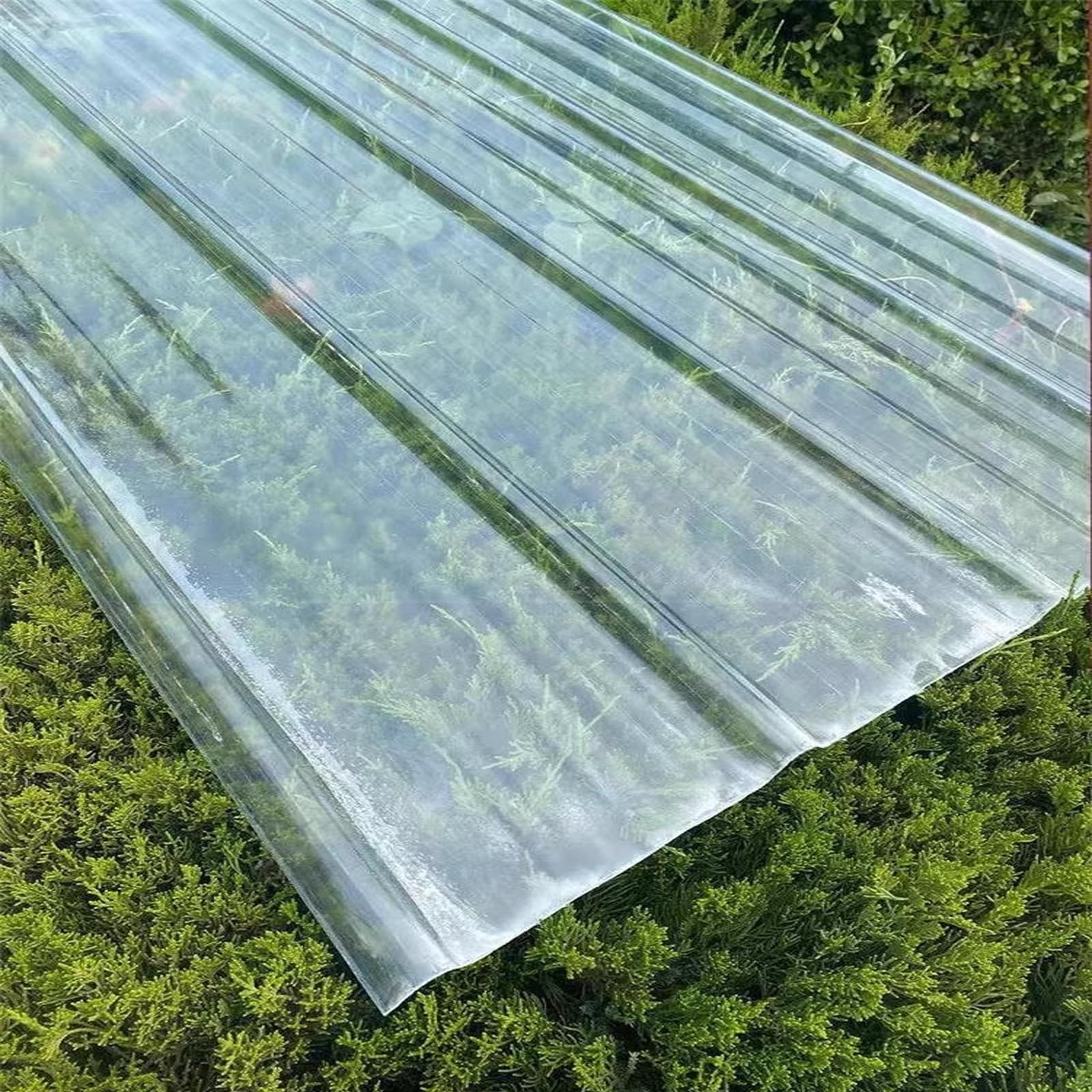 Kufu01 6 Pcs Rainproof Clear Roof Sheet,Soundproof Corrugated Roofing Sheet,1.2Mm Frp Daylighting Plate 1/3/5/6/9/12/1 Replacement Shed Panel,For Roof,Carport,Greenhouse Sheets (0.9X1.4m/35X55in,)