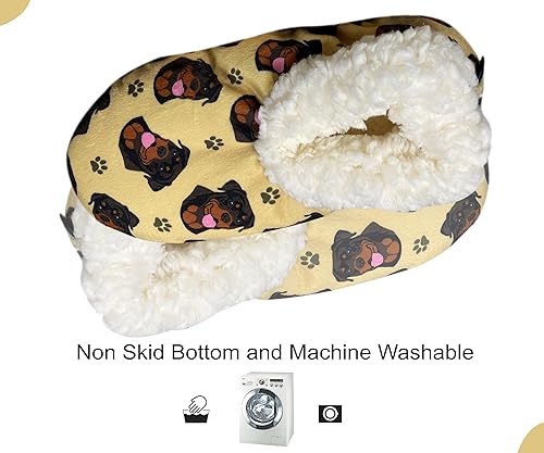 Miniatura 5 de Comfies Pantuflas Acogedoras pantuflas de sherpa para mujeres y hombres Zapatos de interior Regalos para amantes de las mascotas Parte inferior