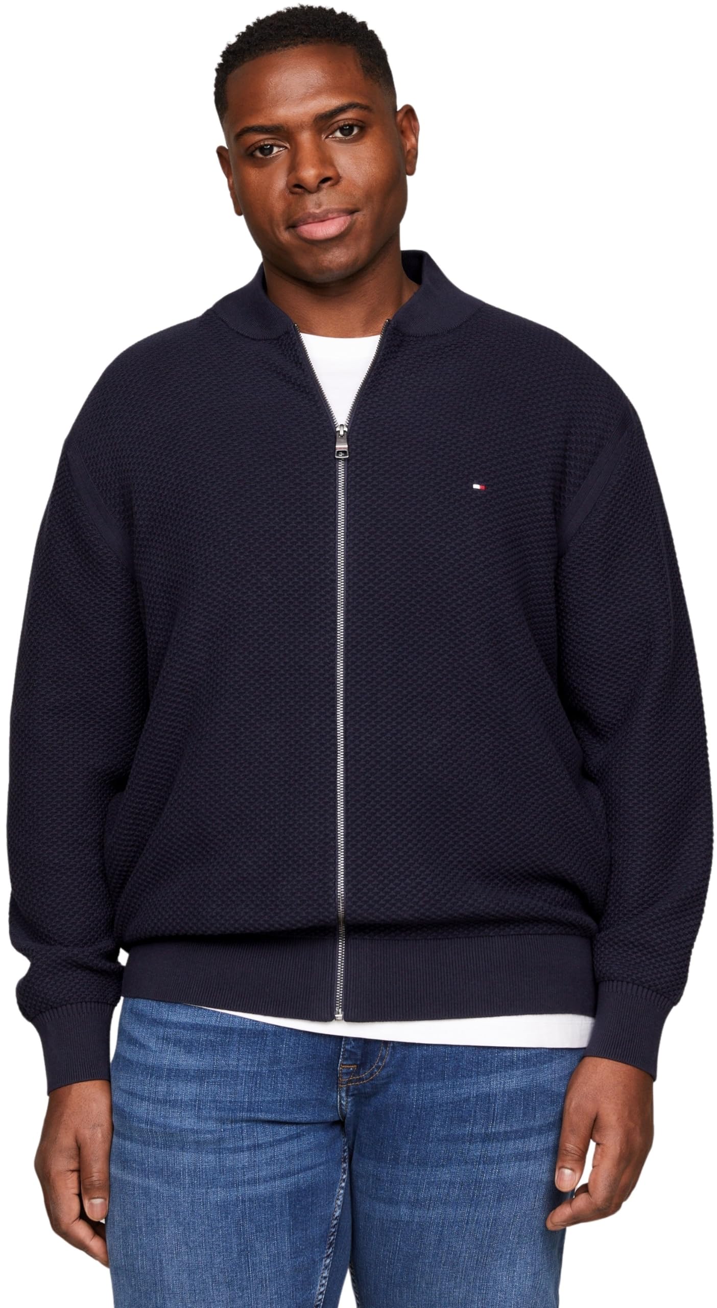 Tommy Hilfiger Men Bomber Jacket Baseball for Transition Weather, Blue (Desert Sky), XXL