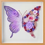 ADDWel 12x12 Shadow Box Frame for Butterfly&comma; Unique Butterfly Wall Art with Eternal Roses&comma; Birthday Anniversary Christmas Gifts for Women Mom Wife Girlfriend Daughter