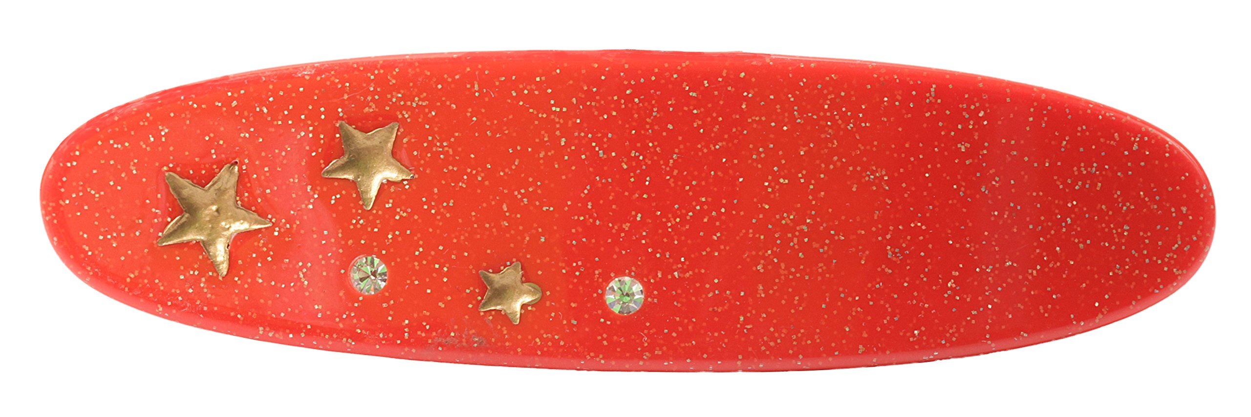 stars spangle oval barrette