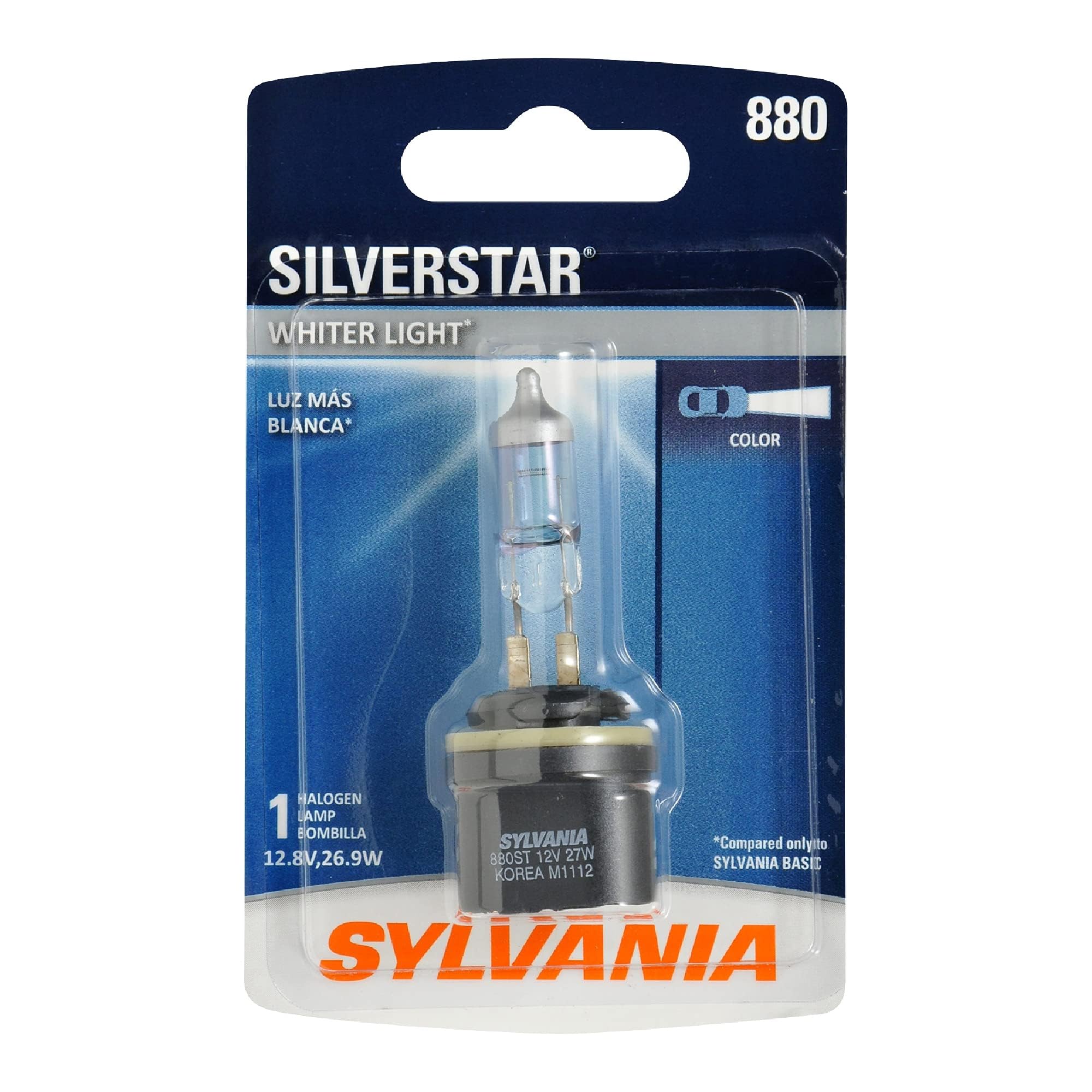 880 SilverStar Fog Light Bulb - High Performance Halogen Headlight Bulb, Brighter Downroad with Whiter Light (Contains 1 Bulb)