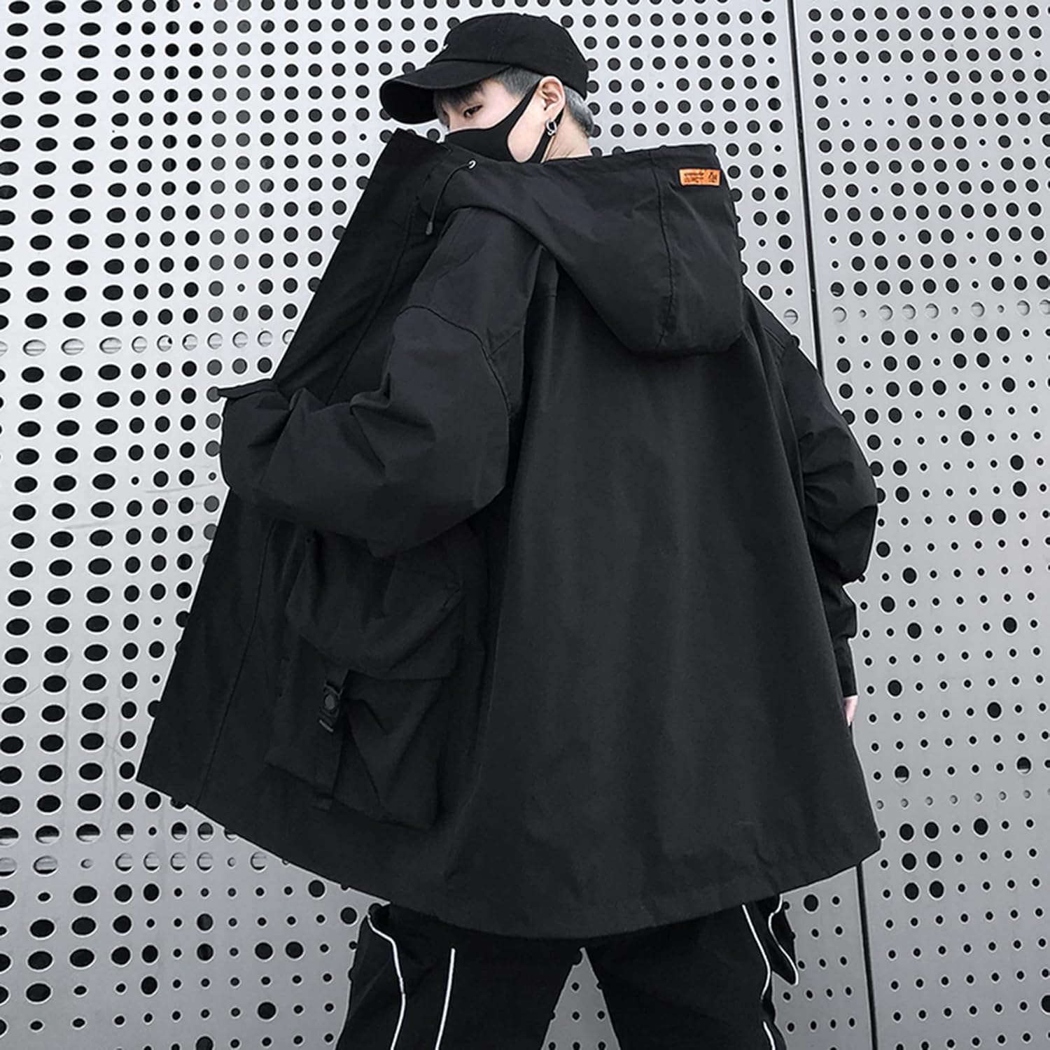 Casual Techwear Gothic Clothes Cyberpunk Jacket Windbreaker Streetwear Jackets Zipper Tactical Hooded for Men - Image 4