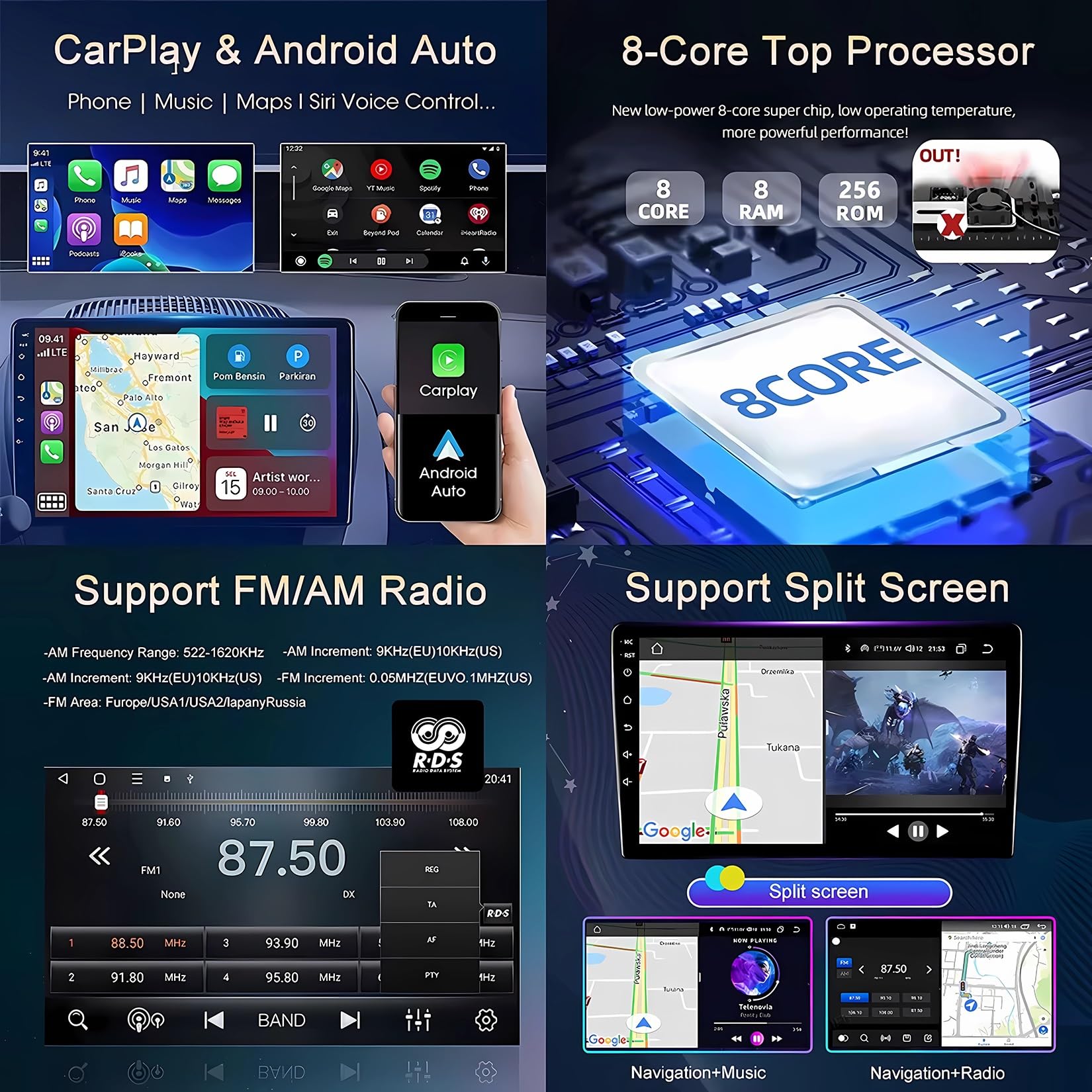 Radio samochodowe z systemem Android 2 Din do Honda Stepwgn 2009-2015 ekran dotykowy 10-calowy nawigacja GPS nawigacja satelitarna multimedialny odtwarzacz wideo z Bluetooth 4G WiFi FM RDS DSP(Y1
