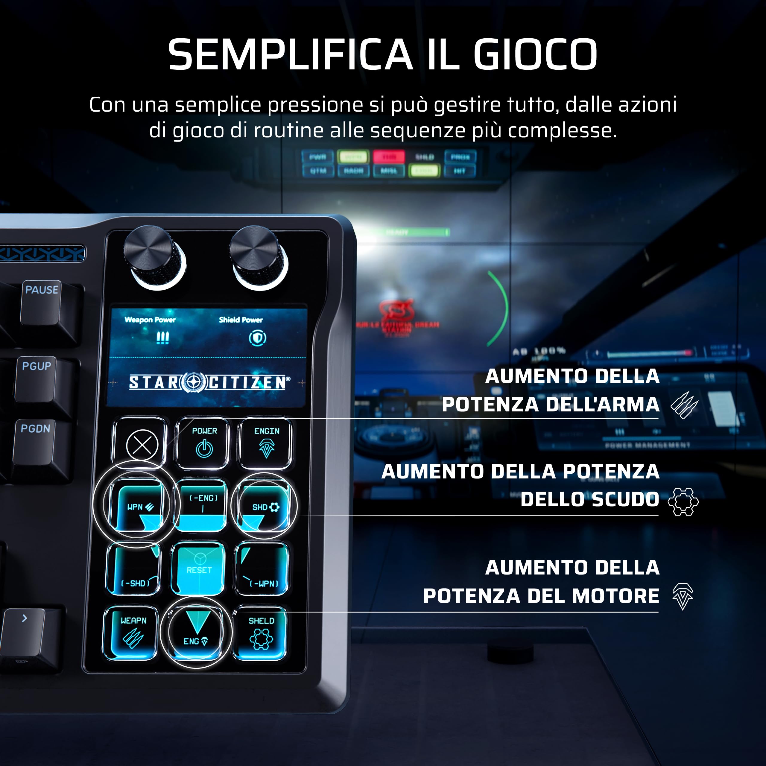 Corsair GALLEON 100 SD RGB Tastiera da Gioco Meccanica Cablata – QWERTY IT | Elgato Stream Deck Integrato, Interruttori MLX Pulse Thocky Lubrificati e Sostituibili a Caldo, FlashTap SOCD, 8,000Hz