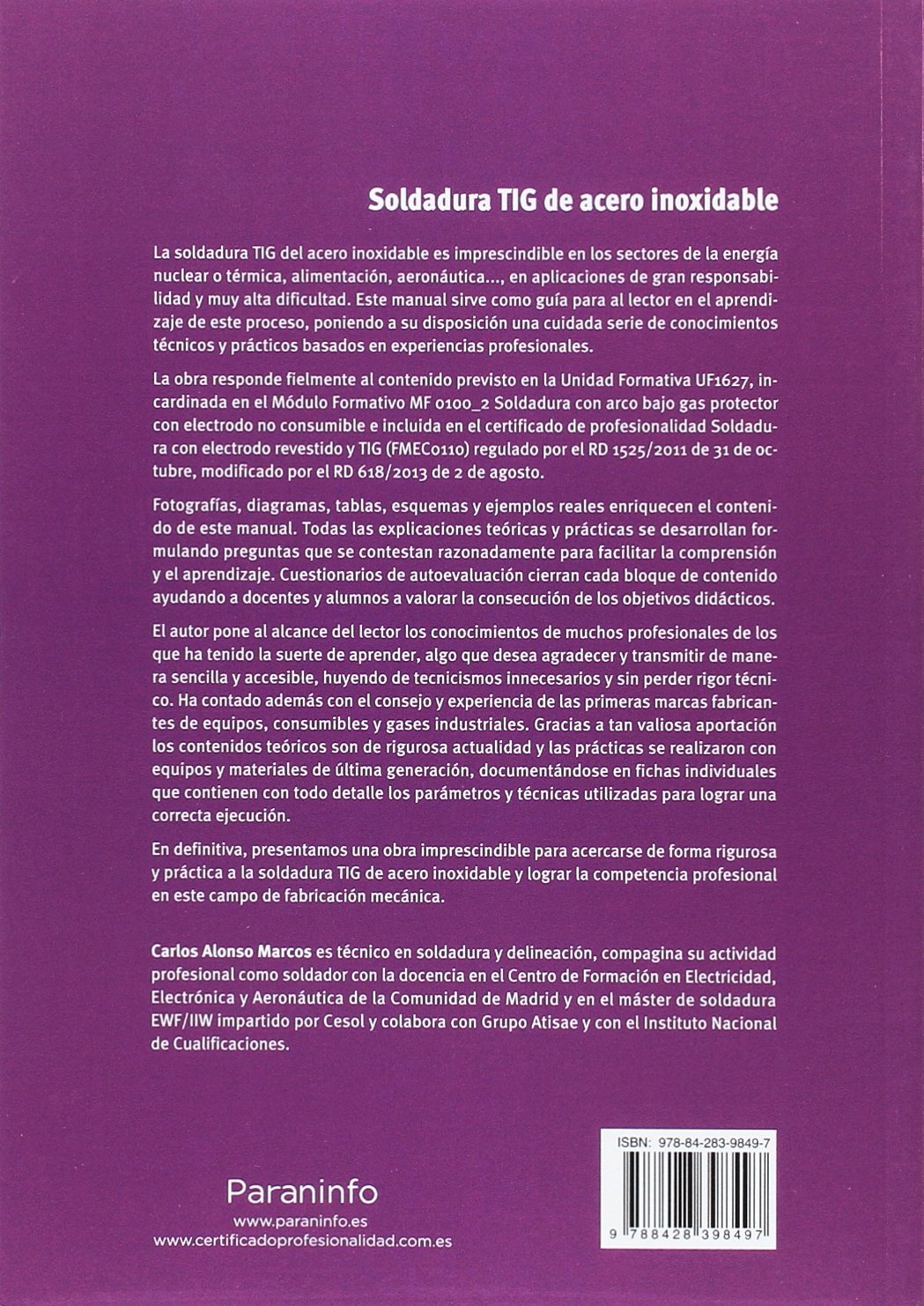 Soldadura TIG de acero inoxidable (Fabricación Mecánica)