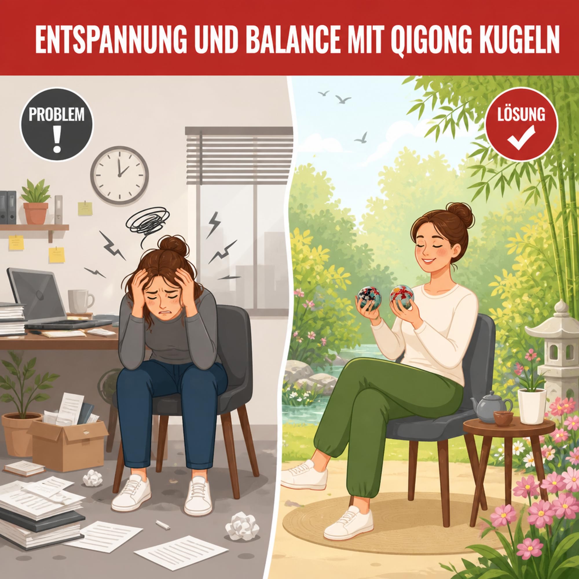 ATC Handels GmbH Qigong bombki, 1 para Ø 4,5 cm