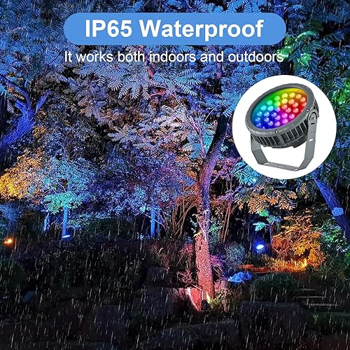 Vista 10 de 48W Wall Washer LED Lights,RGB 5000K Daylight Color Changing Wall Washer Light with Remote,IP65 Waterproof Outdoor LED Light Bar Suitable for