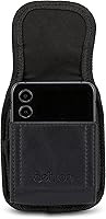 Vista 2 de BELTRON Funda de piel compatible con Motorola RAZR+ 2025 2024 2023, Samsung Galaxy Z Flip 7/6/5/4/3 con trabilla de cinturón resistente, clip