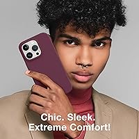 Vista 7 de GONEZ Funda para iPhone 14 Pro, compatible con Magsafe, con protector de pantalla + protector de lente de cámara, forro de microfibra suave Rojo vino