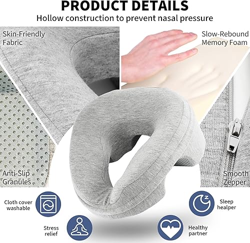 Miniatura 5 de Almohada facial para masaje, reposacabezas para cama, almohada para dormir en el estómago, cuna facial, almohada BBL después de la cirugía