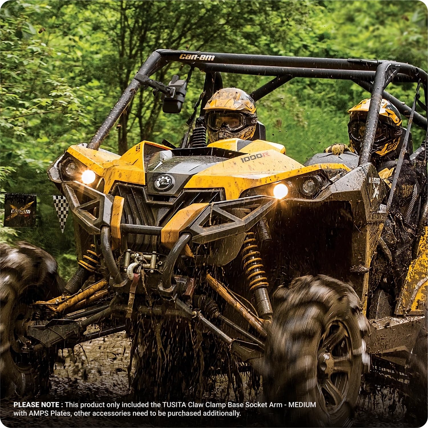 TUSITA Moto ATV/UTV Support Compatible avec Garmin Montana, Zumo XT - Base de Serrage à Griffes, Bras Moyen