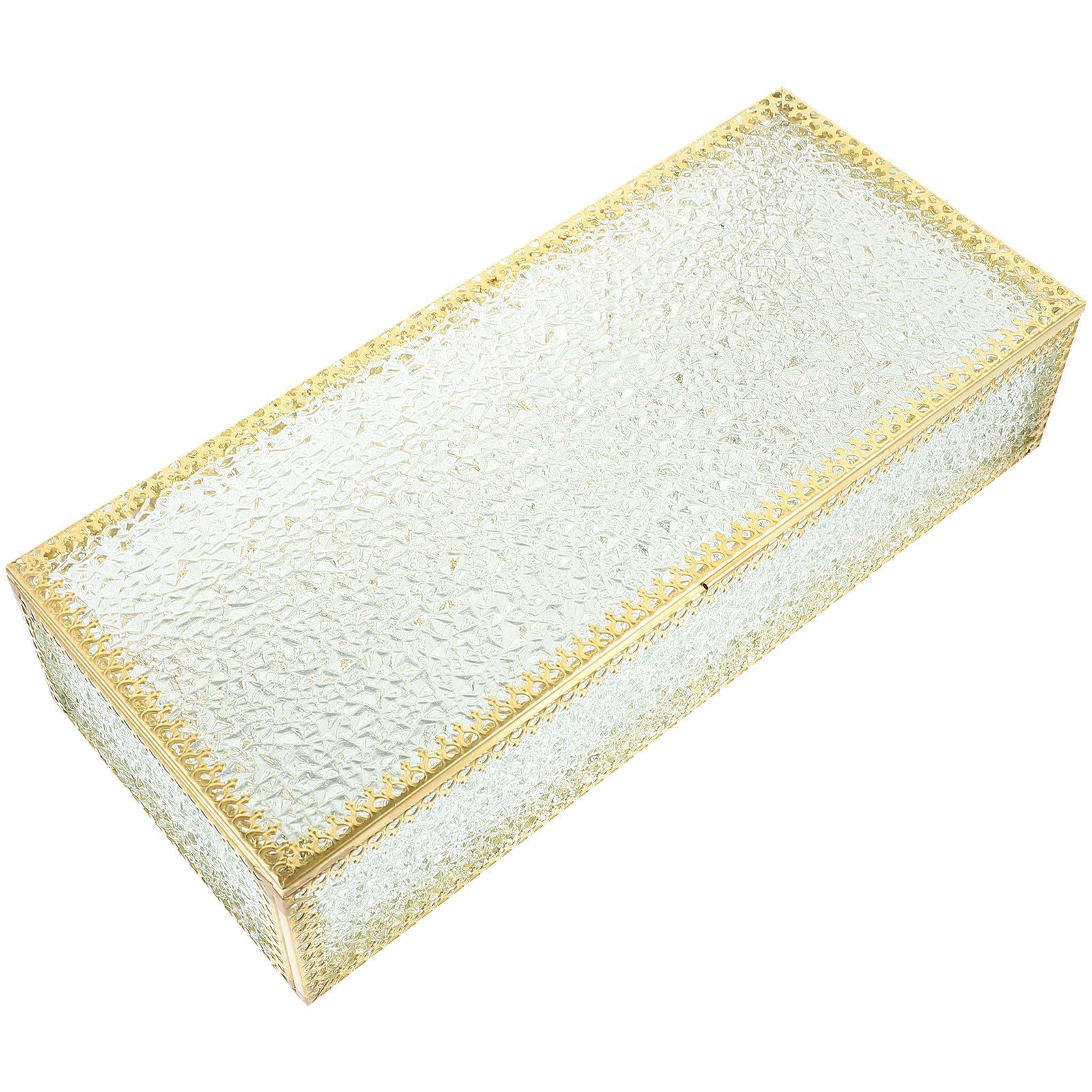 Joyero Rectangular de Vidrio Diseño Diamante, para Anillos y Collares