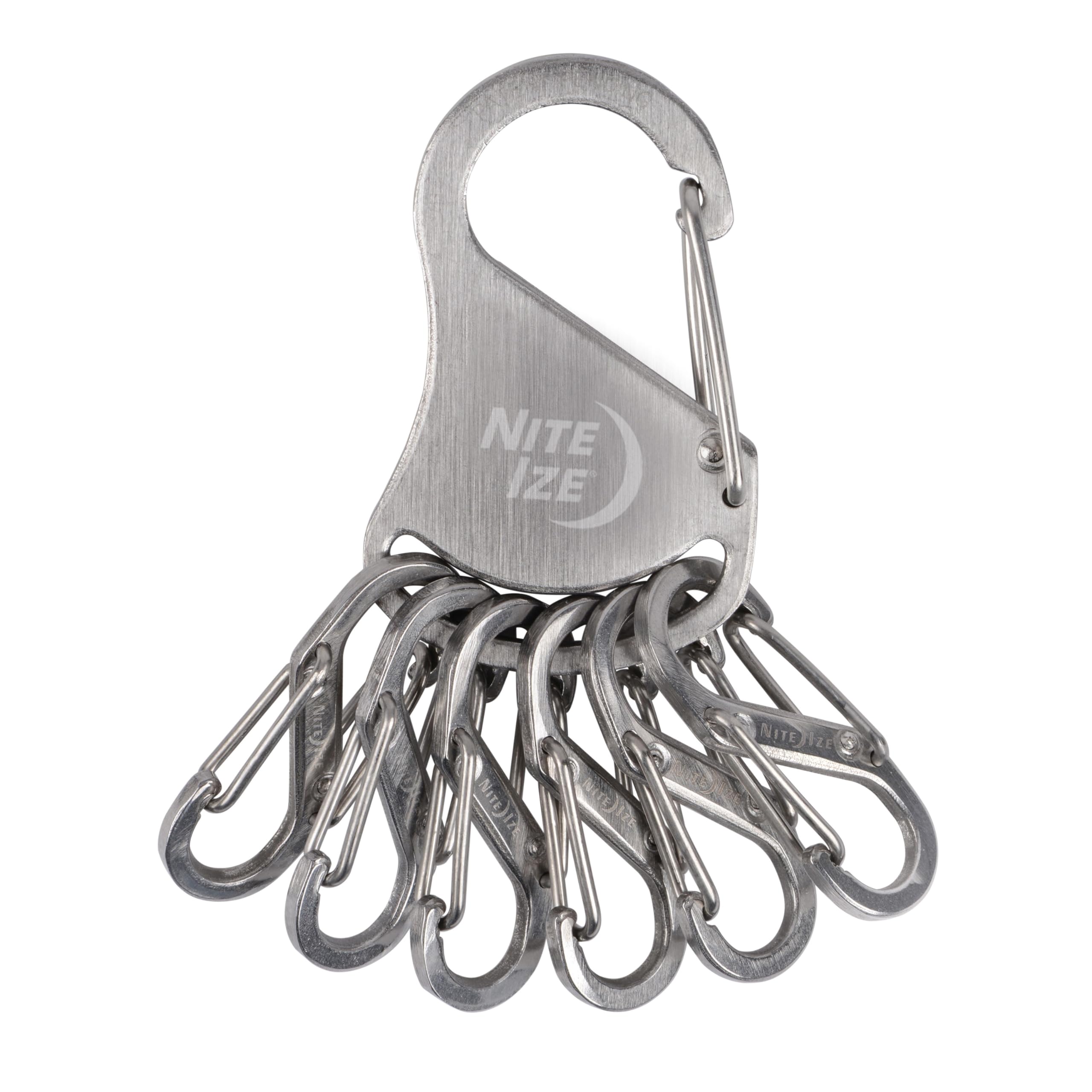 Nite Ize KeyRack Steel S-Biner - Heavy-Duty Carabiner Clip for Keys - KeyRack Holder Clip with Small S-Biners - Stainless Steel Key Clip Organizer Accessories - 2 Pack