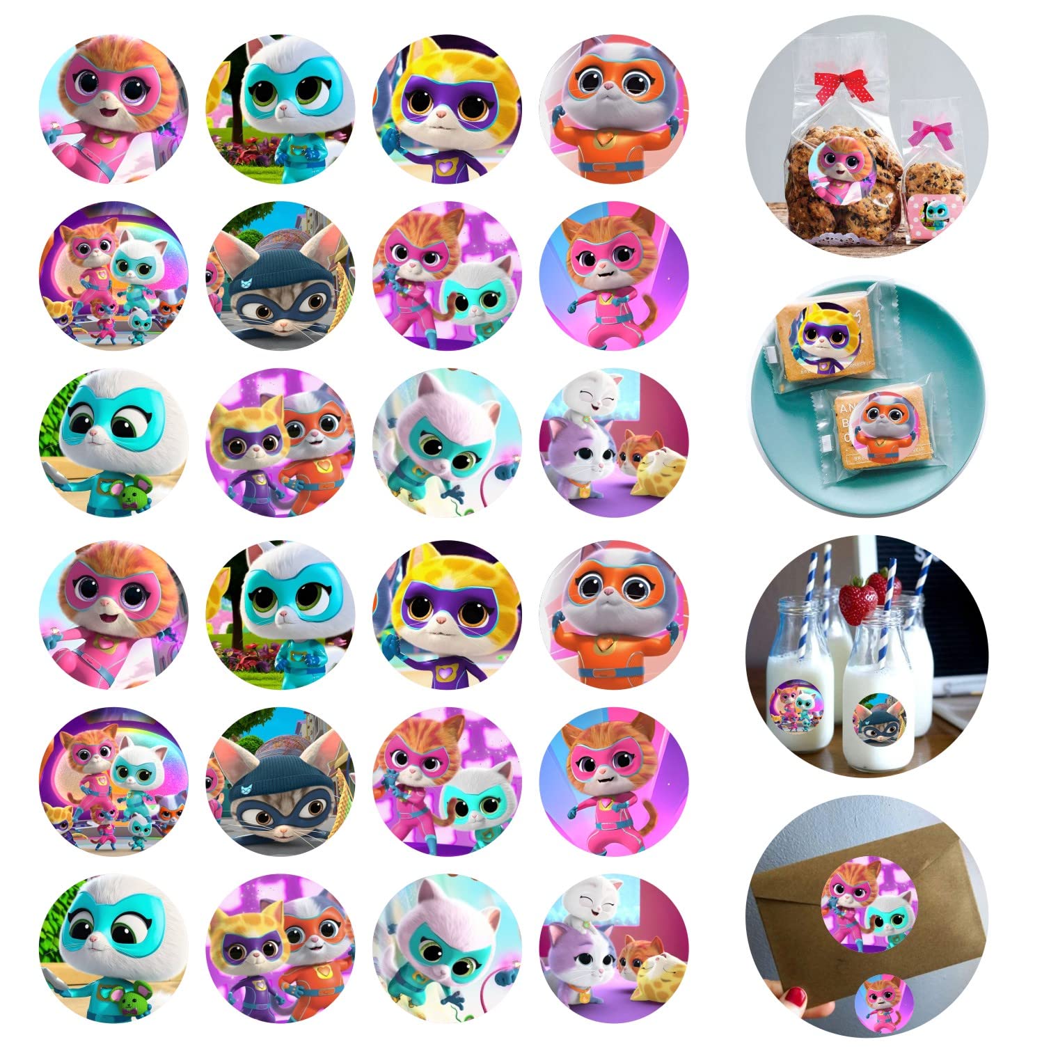 120pcs Super Cats Stickers for Kids Birthday Party Supplies for Super Cats Birthday Decorations -10 Sheets