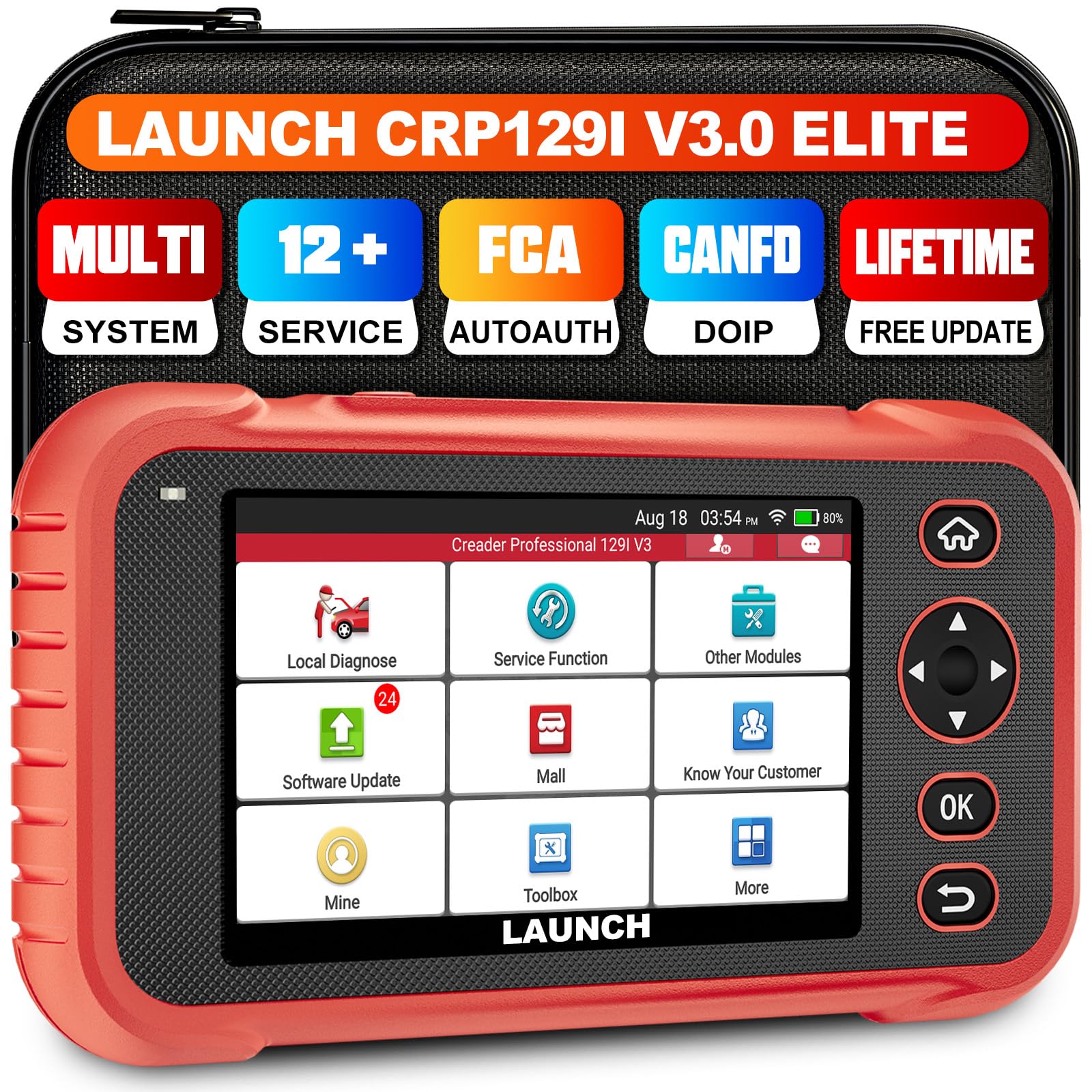 CRP129I V3.0 OBD2 Scanner Diagnostic Tool, 2026 New Code Reader for Cars and Trucks, ABS SRS Transmission Engine Code Reader, 12 Reset, Oil/EPB/SAS/TPMS/Injector Code, Lifetime Free Update