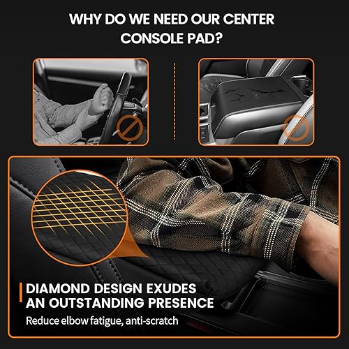 Miniatura 55 de Ajuste personalizado para funda de consola central Ford F150 2015-2020, 2017-2022 F250 F350 F450, 2018-2024 Ford Expedition Protector de funda