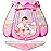 Princess Castle Girls Play Tent with Rug Pop Up Play Tent for Toddlers Kids DISHIO Playhouse Toys for 1 Year Old Birthday Gift Fairy for Girls with Lights Indoor Outdoor Kids with Mat