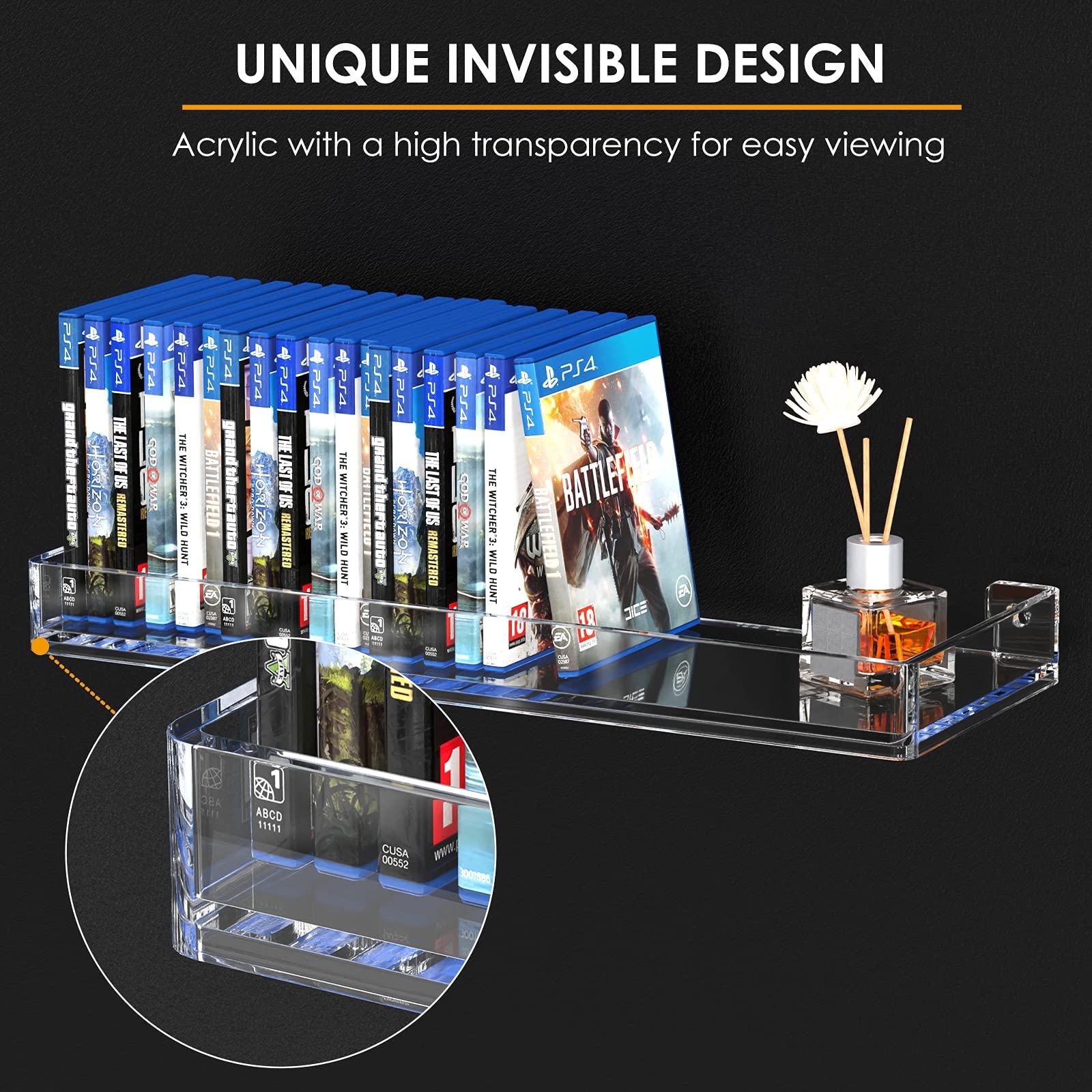 Buy MaxGear Acrylic Shelves Clear Floating Shelves for Wall, Heavy Duty