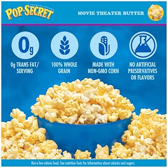 Pop Secret Microwave Popcorn, Movie Theater Butter, Flavor, 3.2 Oz Sharing Bags, 12 Ct