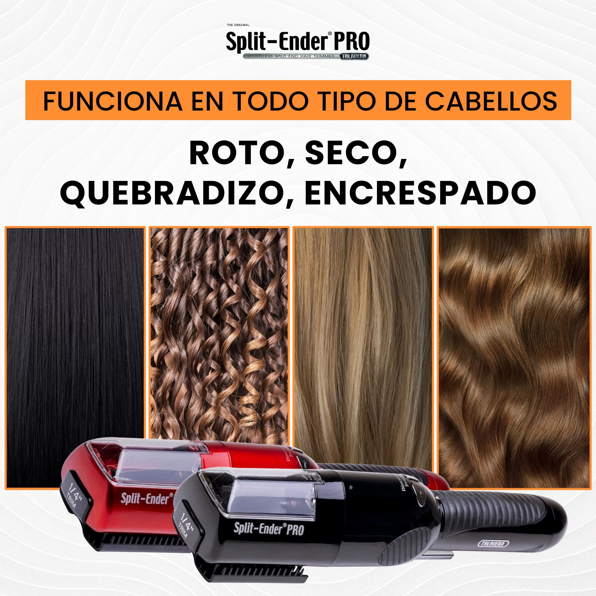 Split Ender Pro Salon - Cortacésped profesional inalámbrico para puntas abiertas secas, dañadas y quebradizas, color negro
