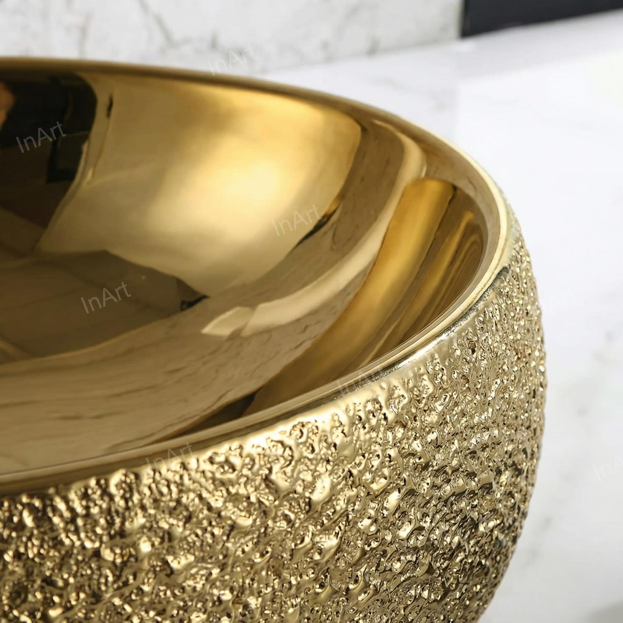 Gold Wash Basin - Ceramic Oval Sink - 24" FREE SHIPPING -5