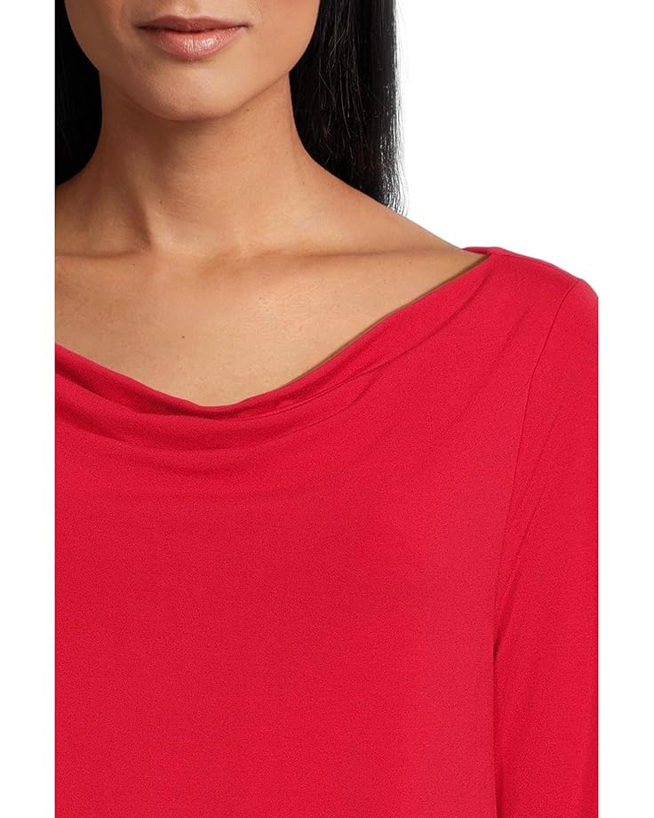 Liverpool Los Angeles 3/4 Sleeve Draped Neck Knit Top - #4 of 5