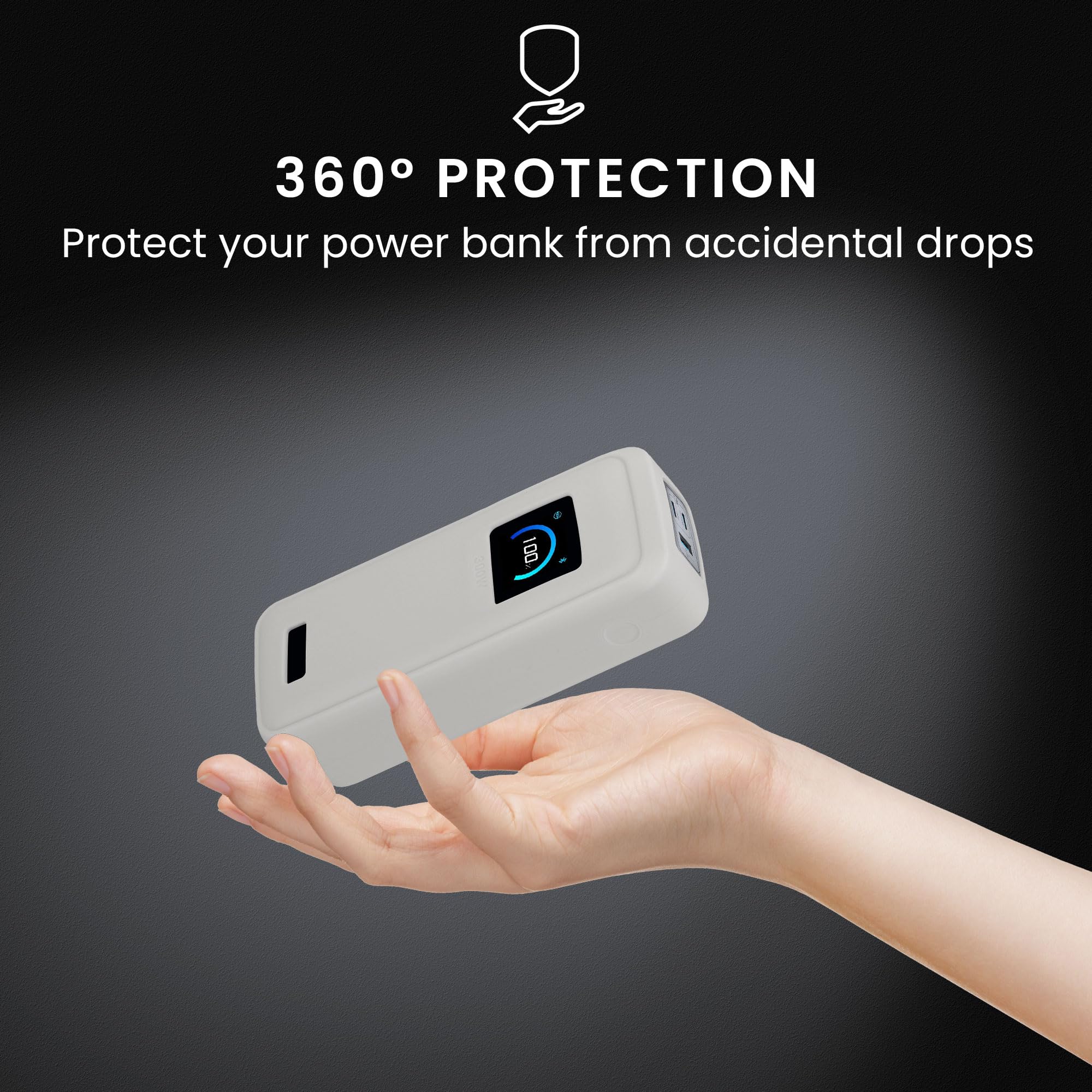 kwmobile Etui kompatybilne z Anker Prime Power Bank 26250mAh 300W Etui - Silikonowe etui ochronne na Power Bank - Ochrona przed wstrząsami do zewnętrznej baterii - Szary