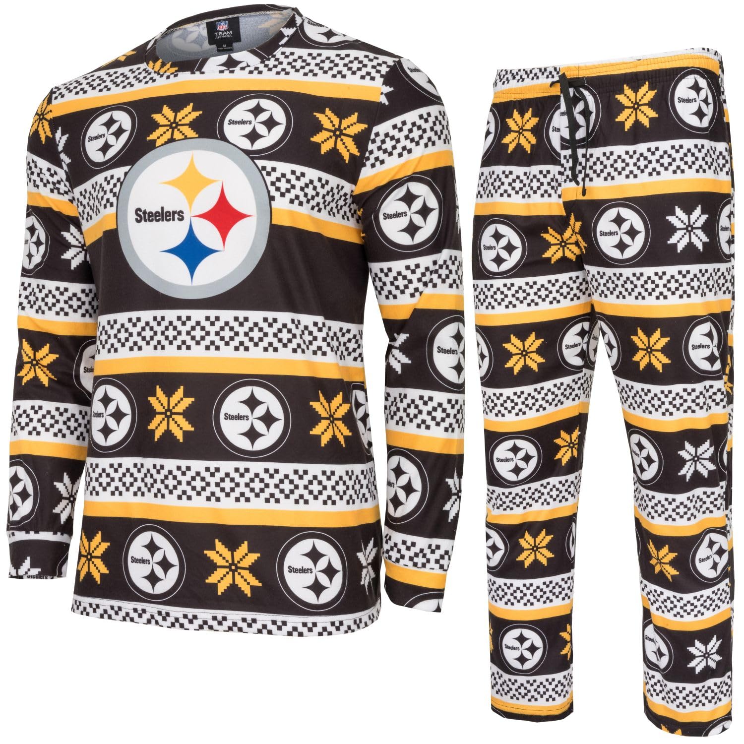 Foco Men's Pittsburgh Steelers Nfl Winter Xmas Pyjama Set - Xl