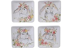 Certified International Sweet Bunny 6" Canape/Snack Plates: Hopping into Your Heart