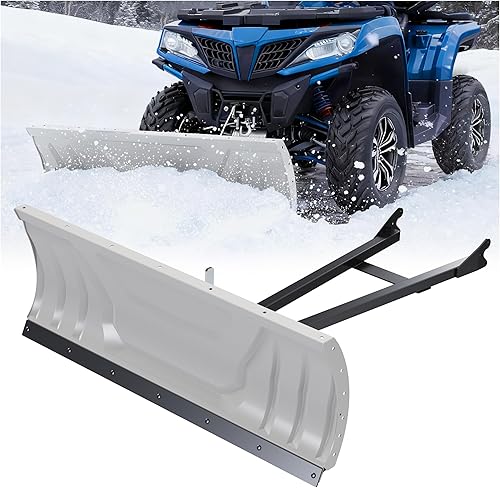 KUAFU - Juego universal de cuchillas para barrer la nieve (48 pulgadas, acero ajustable, kit universal completo, compatible con todo-terrenos Honda,