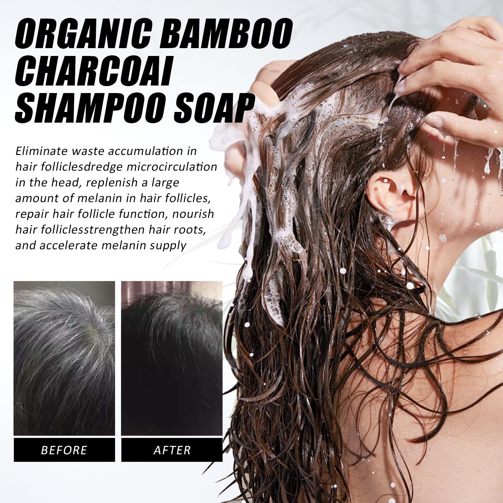 2 PCS Anti Gray Bar,Anti Grey Bar Für Lebendige Haarfarbe,Organische Haarverdunkelungs Grey Hair Reverse,Anti Gray Bar Lorenge Kopfhaut Reinigen Und Erfrischen