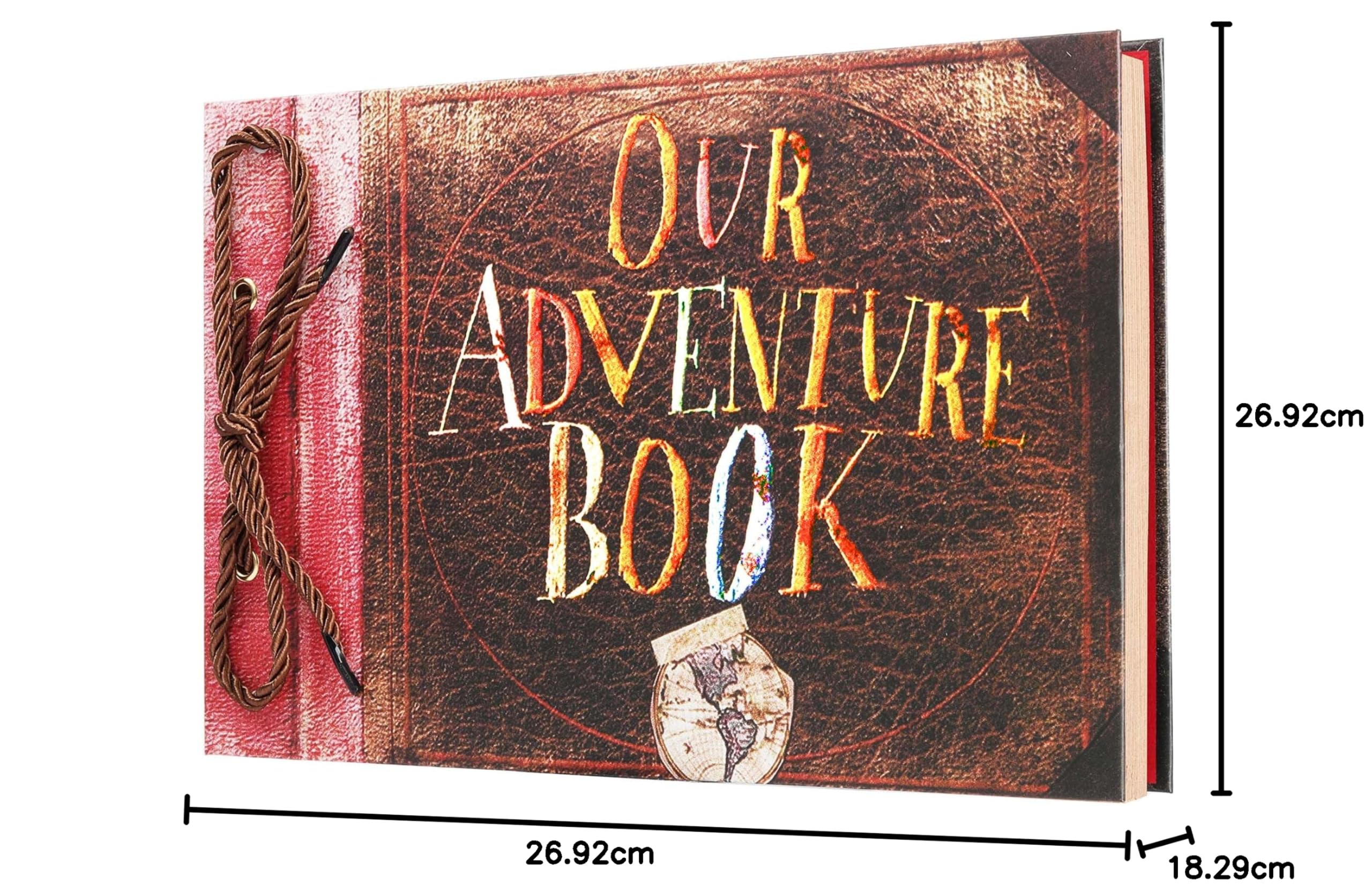 Nasza książka przygodowa, album fotograficzny, wytłaczany napis, styl retro, na rocznicę, album do scrapbookingu, dla par, ślubów i wspomnień z podróży, na rocznice, urodziny, Boże Narodzenie