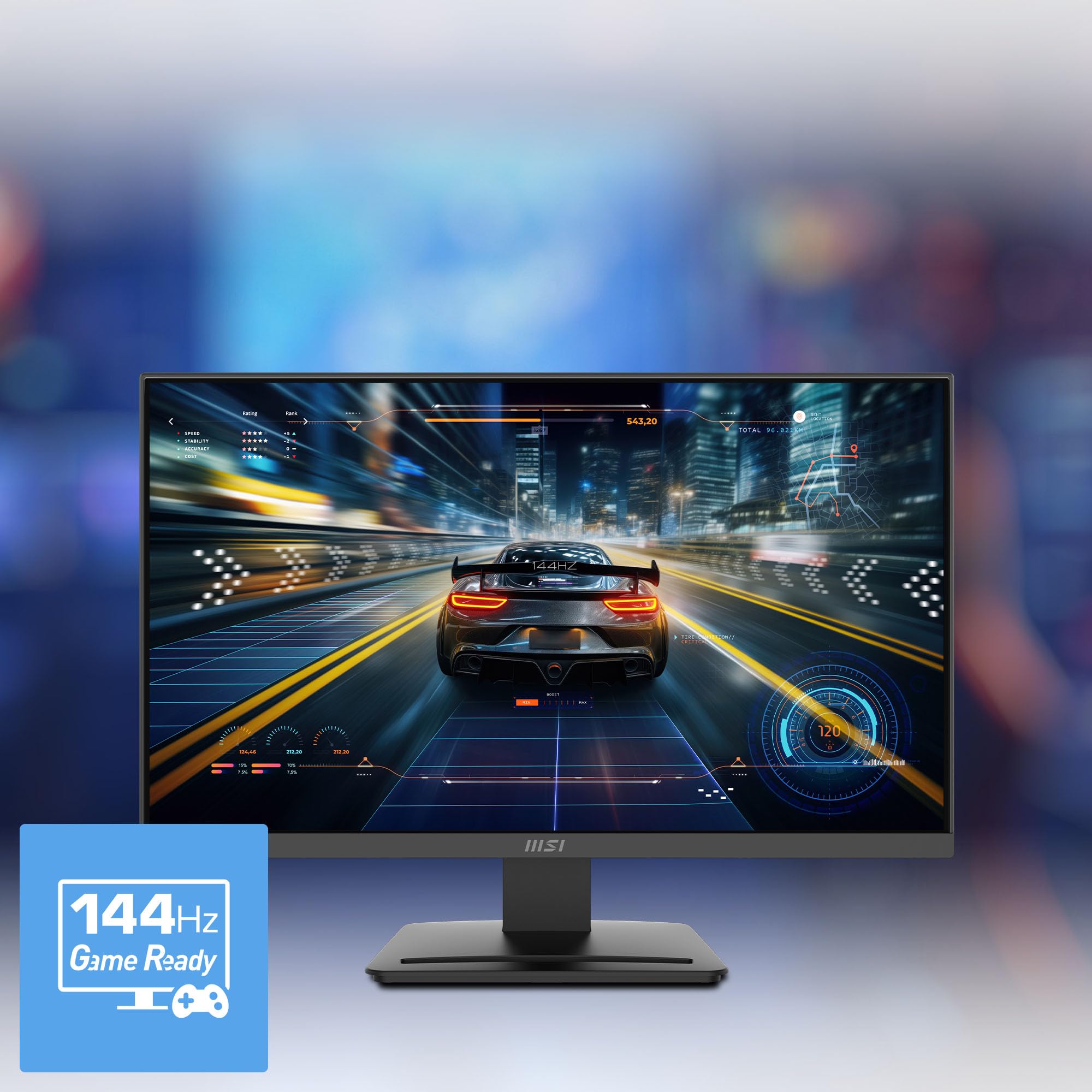 msi PRO MP243L E14 24-inch IPS 1920 x 1080 (FHD) Gaming Office Monitor, 144Hz, Free-Synch, HDR Ready, HDMI, VGA Port,VESA Mountable, Tilt, 4-Side Slim Bezel,1ms, Black - Additional View