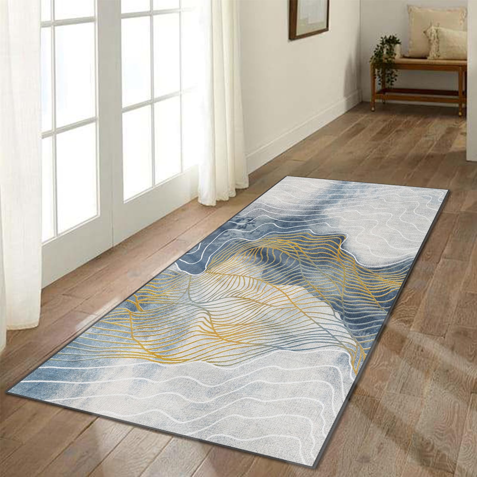 Tappeto Cucina Antiscivolo Lavabile In Lavatrice Tappeti Runner Largo Moderno Geometrico Tappeto Passatoia Corridoio Soggiorno Tappeti Per Waterbar Lavanderia Zerbino Per Ingresso 50 x 250 cm