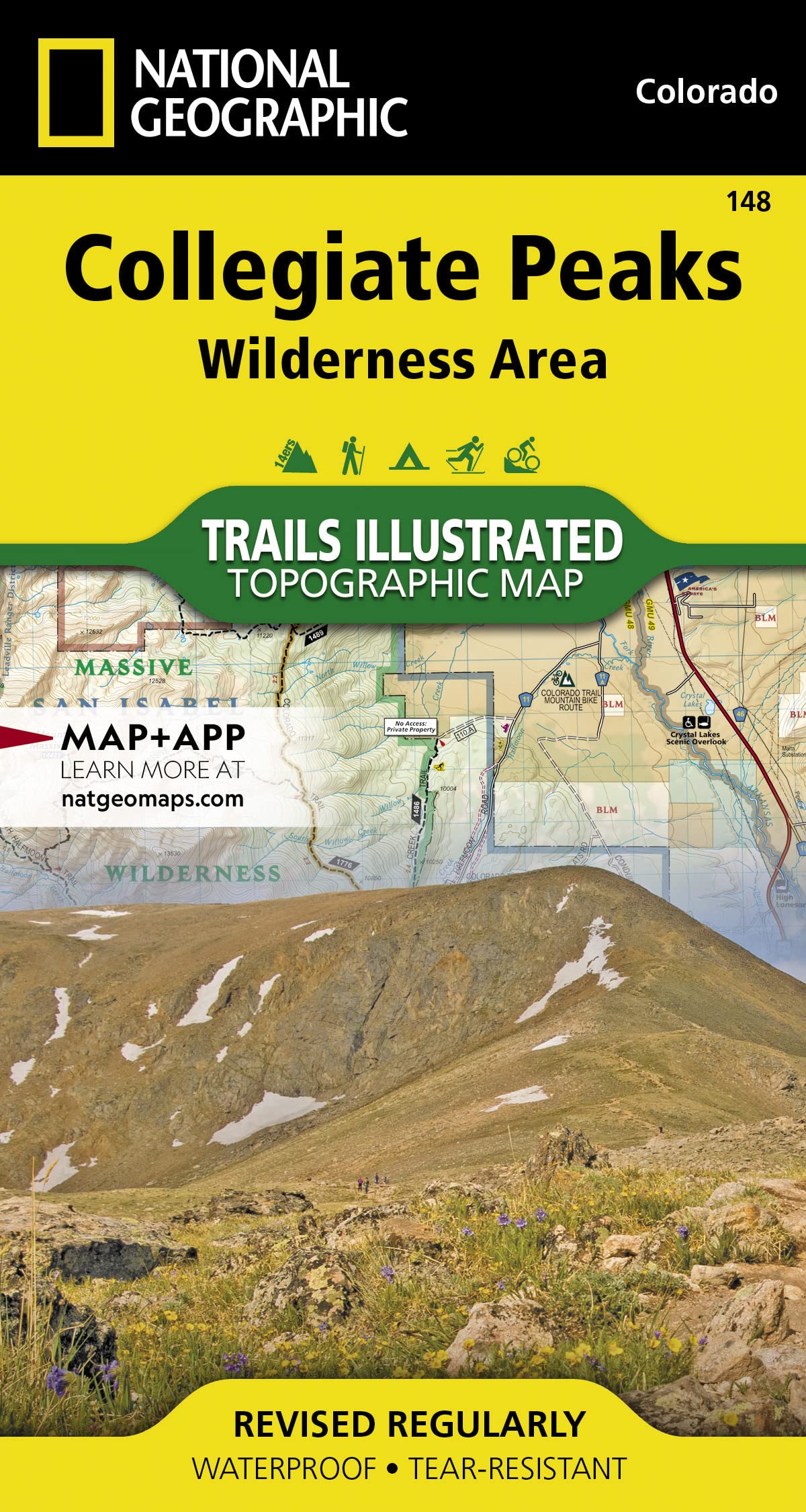 Collegiate Peaks Wilderness Area Map (National Geographic Trails Illustrated Map, 148)