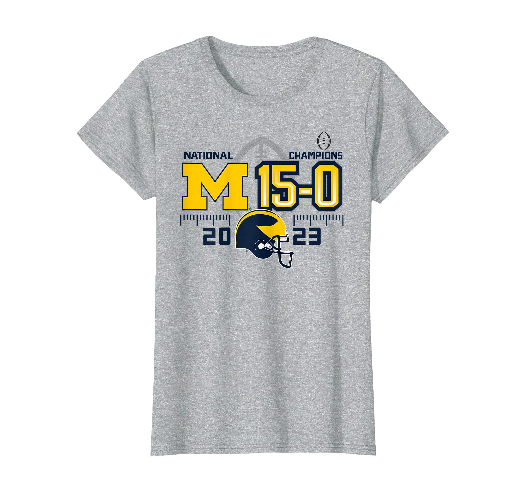 Michigan Wolverines 2023 CFP National Champs 15-0 Logo T-Shirt