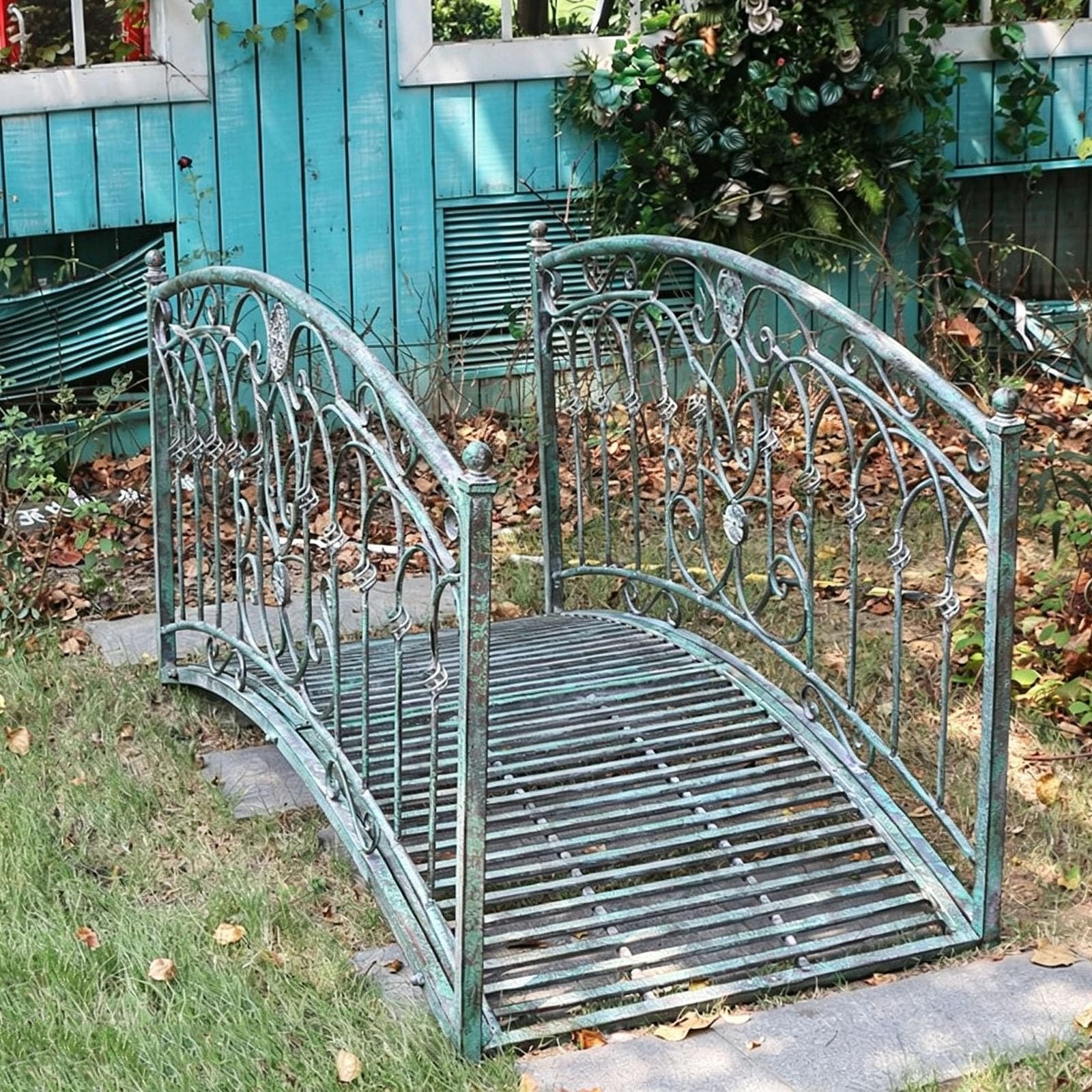 Ponte decorativo da giardino per esterni, arco decorativo per giardino | Ringhiere di sicurezza con motivi alla moda, per ruscelli, torrenti e stagni`