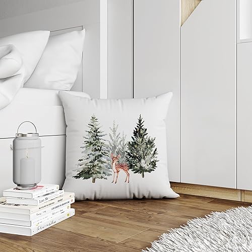 Miniatura 2 de uinwk Fundas de almohada de árbol de Navidad de 18 x 18 pulgadas, funda de almohada de Feliz Navidad, fundas de almohada para árbol de Navidad,