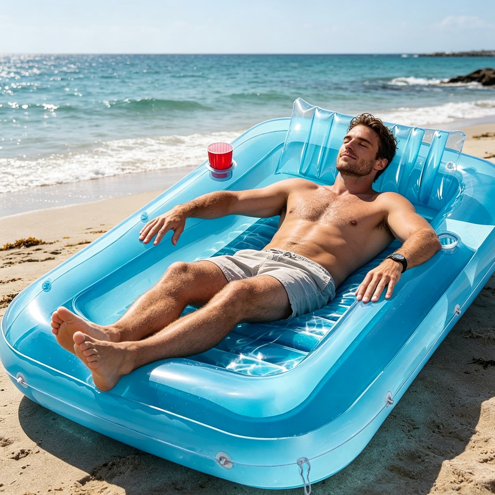 PVC Acqua Tempo Libero Gonfiabile Gonfiabile Lettino Galleggiante Convenienza Gonfiabile Piscina Abbronzatura Piscina Gonfiabile