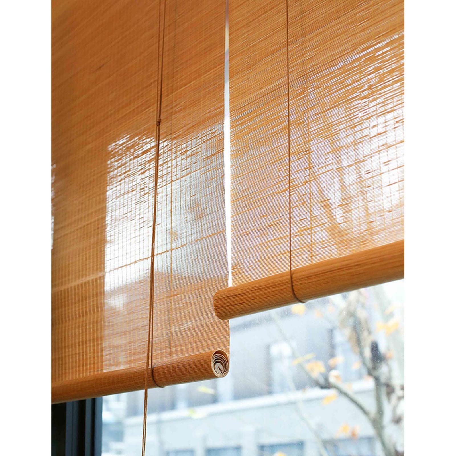 Holz Jalousien-Bambus Fenster Rollos-außenbalkon Sichtschutz Jalousien-natürliche Karbonisierte Römische Rollläden-atmungsaktive Bambus Sonnenschutz Jalousien,WxH-70x180cm/28x71in